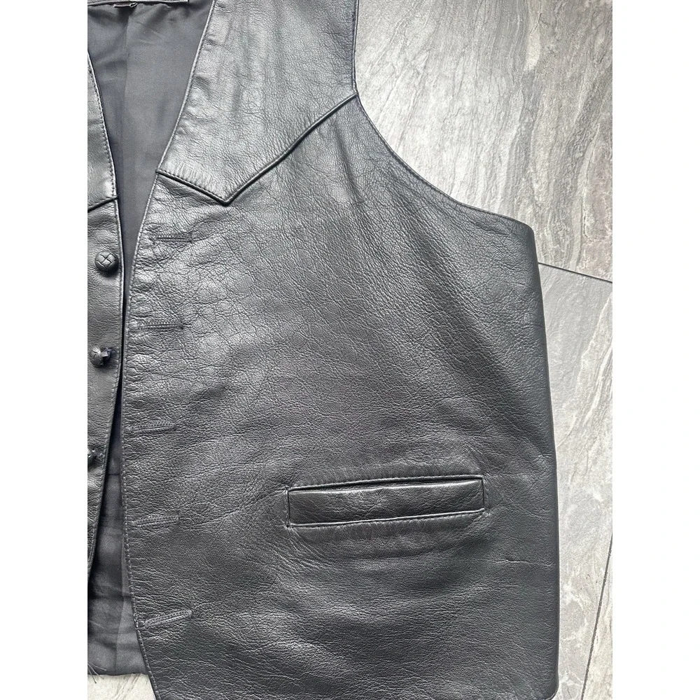 Phase 2 Men's Brown Genuine Leather Western-Style‎ Vest Size L